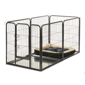 Alphapet® Large 6 Panel Heavy Duty Pet Dog Puppy Play Pen Whelping Enclosure Including Base Fleece Bed - Available In 3 Sizes - Image 4