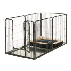 Alphapet® Large 6 Panel Heavy Duty Pet Dog Puppy Play Pen Whelping Enclosure Including Base Fleece Bed - Available In 3 Sizes - Image 5