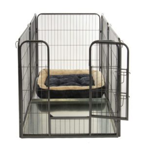 Alphapet® Large 6 Panel Heavy Duty Pet Dog Puppy Play Pen Whelping Enclosure Including Base Fleece Bed - Available In 3 Sizes - Image 6
