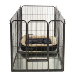 Alphapet® Large 6 Panel Heavy Duty Pet Dog Puppy Play Pen Whelping Enclosure Including Base Fleece Bed - Available In 3 Sizes - Image 7