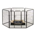 Alphapet® Large 6 Panel Heavy Duty Pet Dog Puppy Play Pen Whelping Enclosure Including Base Fleece Bed – small