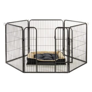 Alphapet® Large 6 Panel Heavy Duty Pet Dog Puppy Play Pen Whelping Enclosure Including Base Fleece Bed - Available In 3 Sizes - Image 10