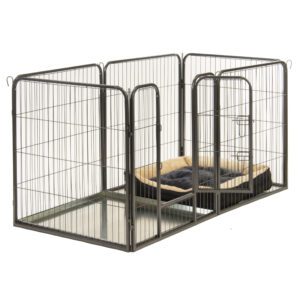 Alphapet® Large 6 Panel Heavy Duty Pet Dog Puppy Play Pen Whelping Enclosure Including Base Fleece Bed - Available In 3 Sizes - Image 3