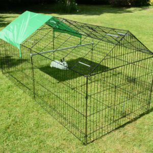 Alphapet® Large Rabbit Chicken Run Play Pen Enclosure with Pitched Roof - 220x103x103cm (86" x 40" x 40"). Perfect for rabbits, chicken, ducks or dogs.