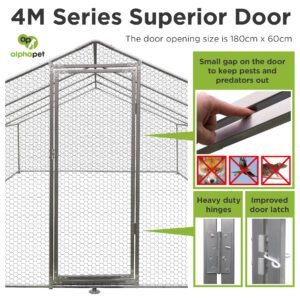 Alphapet® 4M Series 4m x 8m (32mm) Heavy Duty Walk In Galvanised Steel Chicken Run Coop - Image 3