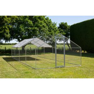 Alphapet® 3m x 8m (25mm) Walk In Galvanised Steel Chicken Run Coop
