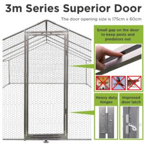 Alphapet® 3m x 2m (32mm) Heavy Duty Walk In Galvanised Steel Chicken Run Coop - Image 3