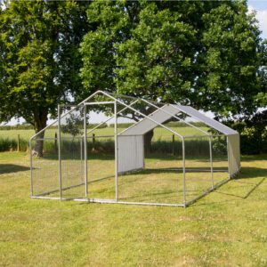 Alphapet® 3m x 6m (32mm) Heavy Duty Walk In Galvanised Steel Chicken Run Coop - Image 5