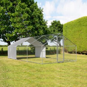 Alphapet® 3m x 6m (32mm) Heavy Duty Walk In Galvanised Steel Chicken Run Coop